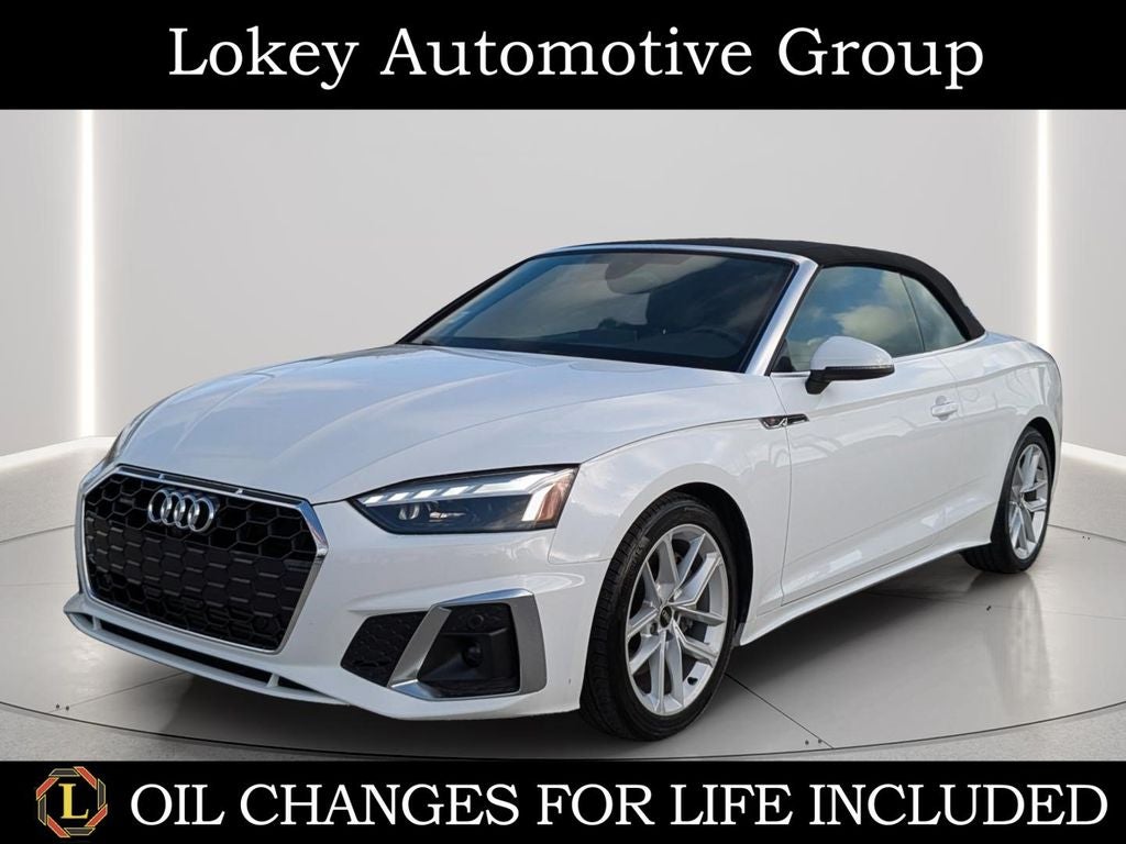 2024 Audi A5 45 S line Premium Plus quattro in Arkona White — front three-quarter view